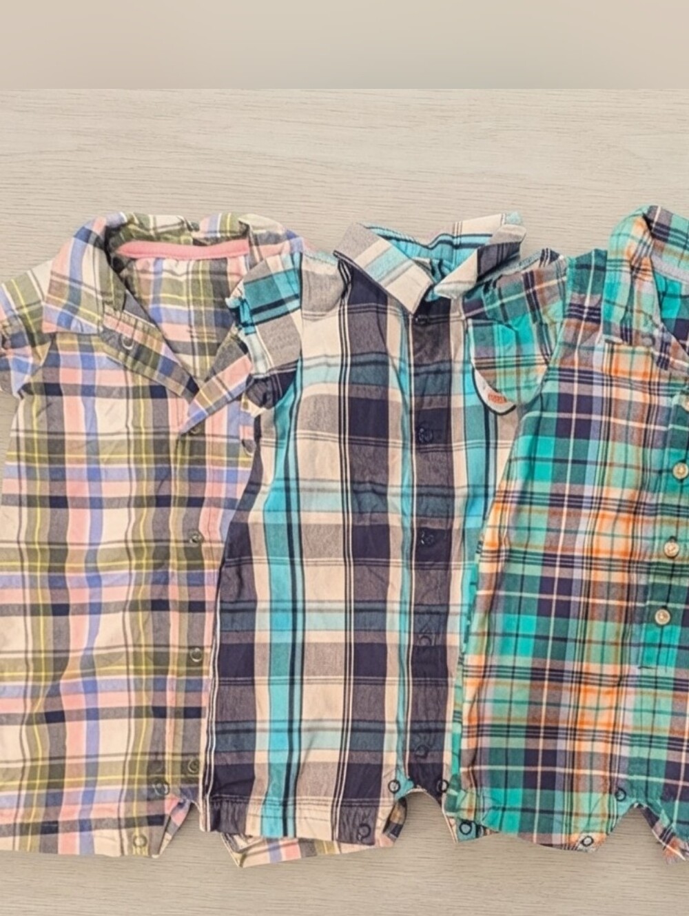 Carter's 6M Plaid Kids Romper Set